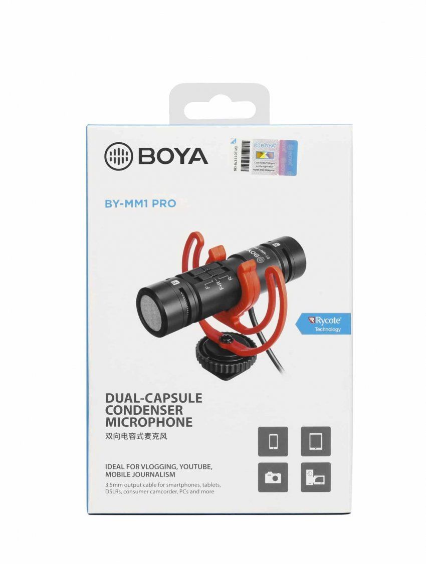 BOYA BY MM1 PRO shotgun microfoon in verpakking scaled