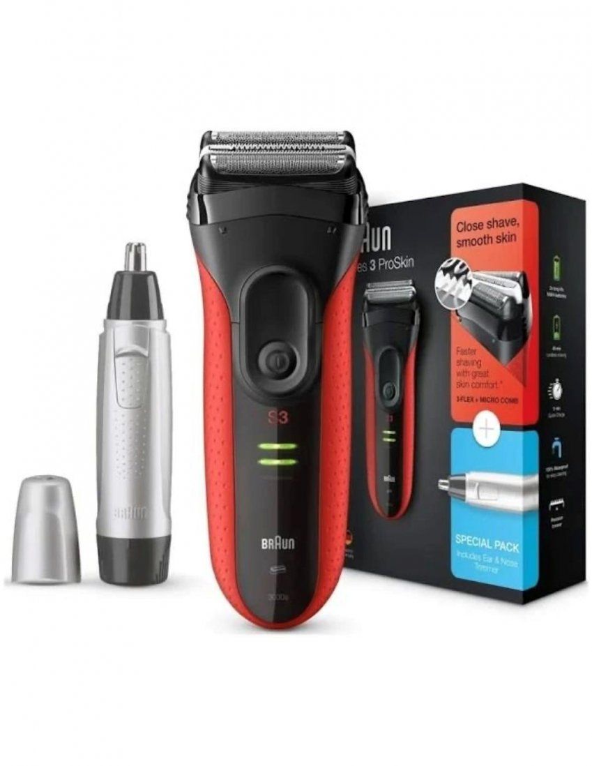 braun afeitadora series 3 3030vs negrarojo naricero