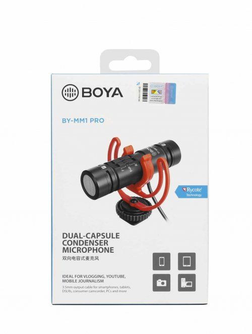 BOYA BY MM1 PRO shotgun microfoon in verpakking scaled