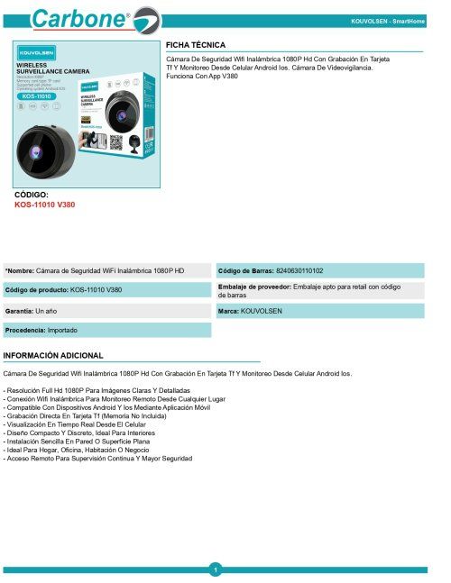 kos 11010 v380 camara de segurid page 0001