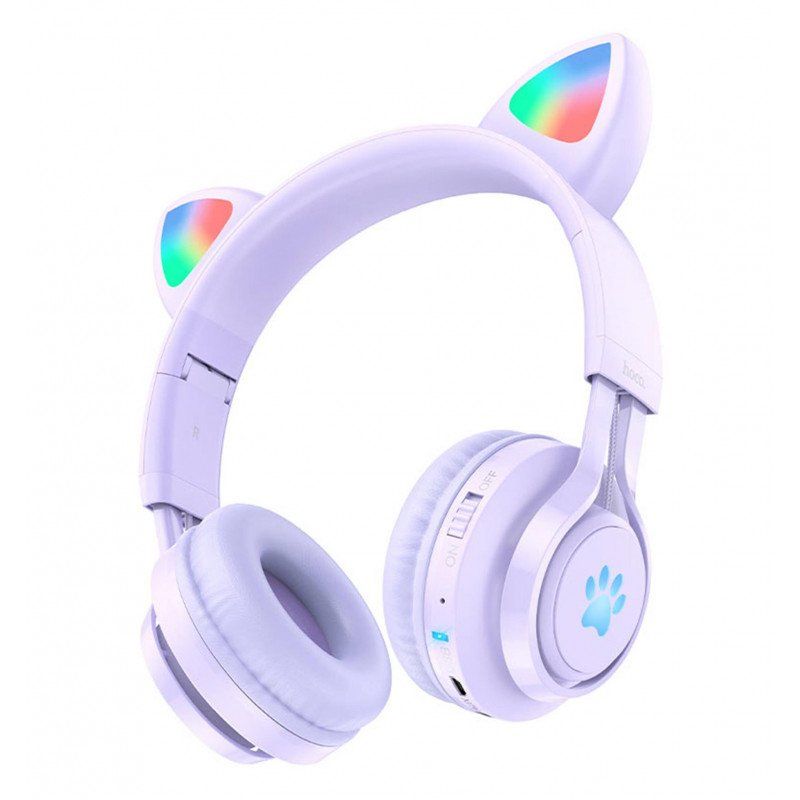auricular bluetooth para ninos purpura hoco w39