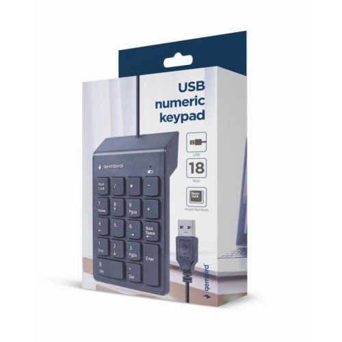 1589 teclado numerico de tijera gembird kpd u 03 usb 18 teclas smart numlock negro