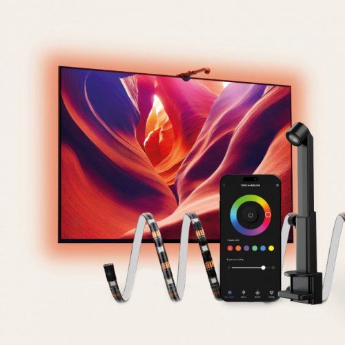 tiras led inteligentes para tv ksix ambiglow sensor de color tv 55 a 75 rgb modos escena app tuya smart 35 metros